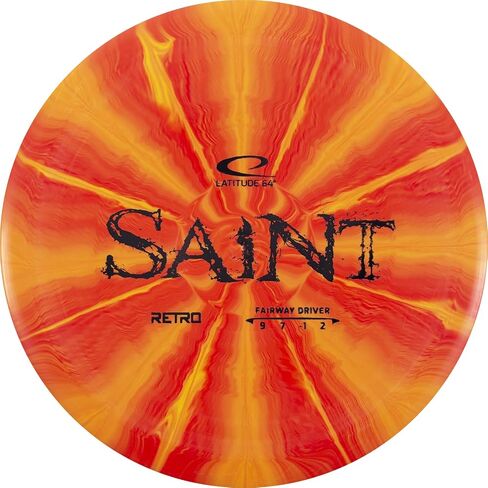 Latitude 64 Retro Burst Saint Disc Golf Distance Driver | سائق مسافة الجولف الفريسبي | 170 جرام زائد | مناسب للمبتدئين وسهل رمي قرص الجولف | سوف يختلف لون الختم ونمط الانفجار in Saudi Arabia