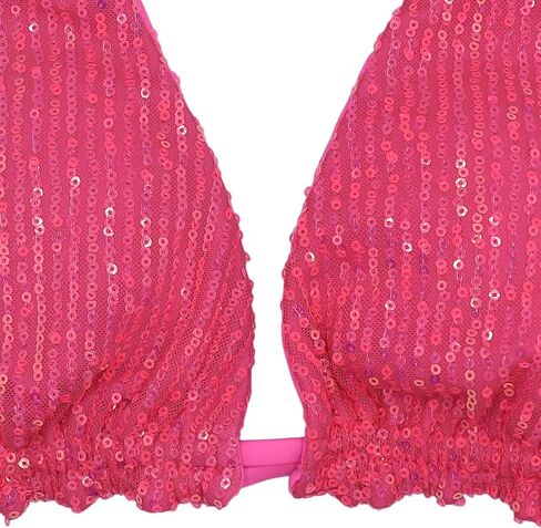 ملابس سباحة نسائية مثيرة متلألئة من LEOMOSTE بدلة سباحة لامعة بالترتر بكيني مثير رافعة للأعلى ملابس بحر in Kuwait