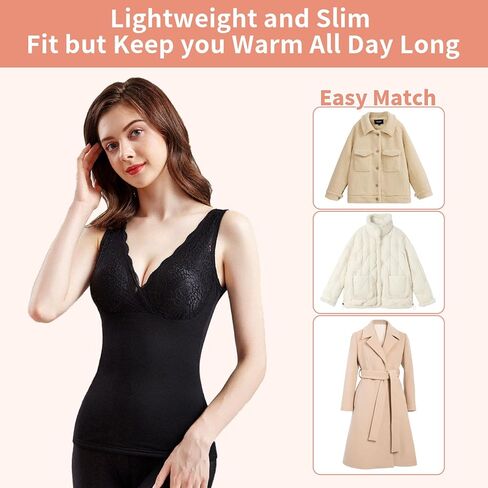 قميص داخلي نسائي أساسي من Ibeauti ملابس داخلية حرارية مبطنة بالصوف السميك in Kuwait