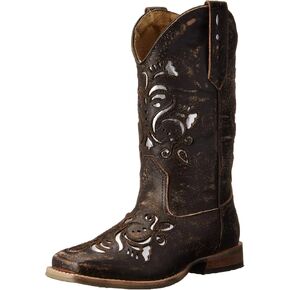 ROPER Kids Girls Belle Square Toe Casual Boots Mid Calf - Brown
