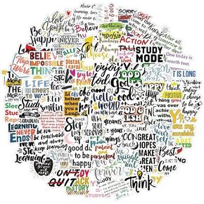 200Pcs Inspirational Words Stickers Positive Quote Stickers Motivational Waterproof Stickers Scrapbooking for Water Bottle Laptops Computers Phone Luggage for Students Teachers Employees