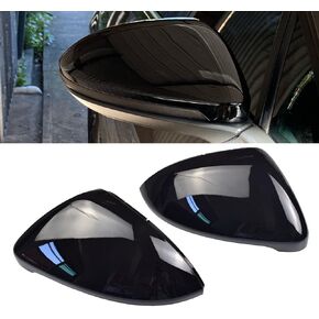 1 Pair Black Rearview Mirror Cover Left Right Side Mirror Covers Caps for VW Golf MK7 7.5 GTI 7 Golf 7 R (Black)