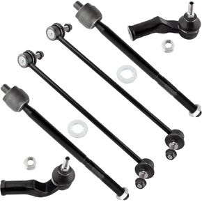 BOXI (6pc Set) Front Sway Bars & Inner Outer Tie Rods kit Fit for Volvo C30 2008-2013 / for Volvo C70 2006-2013 / for Volvo S40 2004-2011 / for Volvo V50 2005-2011 / K80880 ES800860 ES800861 EV800458