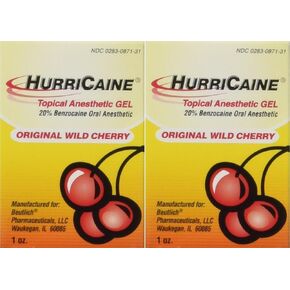 Beutlich LP Pharmaceuticals Hurricaine Topical Anesthetic Gel, Wild Cherry, 1 Ounce- Pack of 2