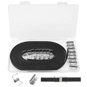 3D Printer Belt Open Timing Rubber GT2 Length 5 Meters Width 6mm with 8Pcs Tensioner Spring Torsion 8Pcs Belt Buckle