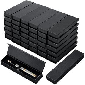 Gersoniel Pen Gift Boxes Empty bulk Black Ballpoint Fountain Pen Gift Box with Cushion Jewelry Empty Case Collection Set for Business Office Supplies(18 Pcs)
