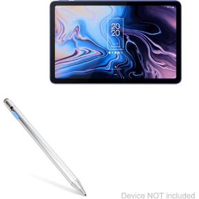 BoxWave Stylus Pen Compatible with TCL 10 Tab Max - AccuPoint Active Stylus, Electronic Stylus with Ultra Fine Tip for TCL 10 Tab Max - Metallic Silver