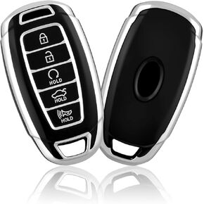 OFFCURVE for Hyundai Key Fob Cover Special Key Fob Case Cover Holder for 2022 2021 2020 Hyundai Palisade 2022 2023 Hyundai Elantra GT Santa Fe Smart 5 Buttons Key Fob Protector Car Accessories, Blue