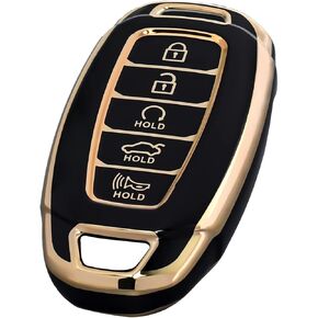 OFFCURVE for Hyundai Key Fob Cover Special Key Fob Case Cover Stand for 2022 2021 2020 Hyundai Palisade 2022 2023 Hyundai Elantra GT Santa Fe Smart 5 أزرار Key Fob Protector Car Accessories، أبيض
