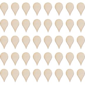 BESTOYARD 50 Pack Wooden Teardrop Shape DIY Craft Wood Piece Woodsy Decor Nativity Decor Blanks for Embellishments Ornaments Water Drop Shape Wood Piece Wood Chips Earrings