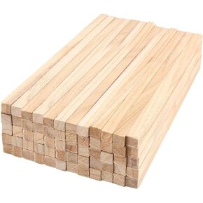 60 Pack 1/2" X 12" Unfinished Wooden Square Dowel Rod, Hardwood Wood Strips Balsa Wood Sticks for Painting, Coloring, DIY Crafts and Model Projects