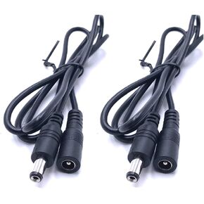 3FT/1M Male to Female DC Power Extension Cord 5.5mm x 2.1mm DC 12V Power Extension Cord for CCTV Security Camera CCTV Standalone LED Strip, Pack of 2