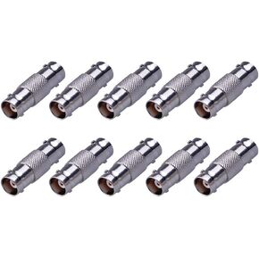 10 Pcs BNC Barrel Connector and BNC Female to Female Straight Coupler Adapter for CCTV Camera Survelliance System