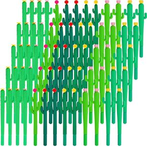 Handepo 100 Pieces Cactus Pens Cactus Shaped Rollerball Pens Cactus Ballpoint Pens Cute Writing Pens Black Gel Ink Pens Cactus with Flower Writing Pens for School Home Office Students Gift Supplies