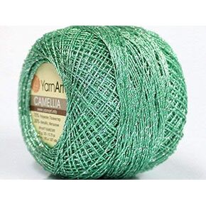 Cottage Green Silver Metallic Extremely Fine Braid Thread Camellia - 20 Gram