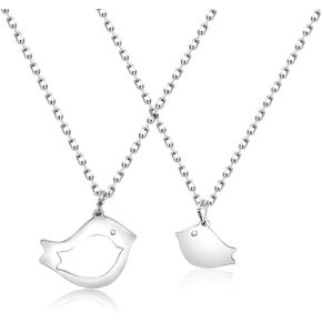 Gzrlyf Silver Mother Daughter Bird Necklace Set Mom and Daughter Necklace Mother's Day Gifts for Mother&Daughter Aunt&Niece