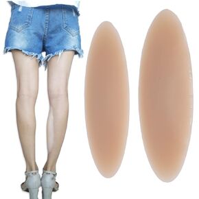 Calf Pads, 120g Pair Soft Silicone Calf Corrector, Skin Color Self-Adhesive Silicone Calf Leg Pads Compatiable for Curved or Thin Legs