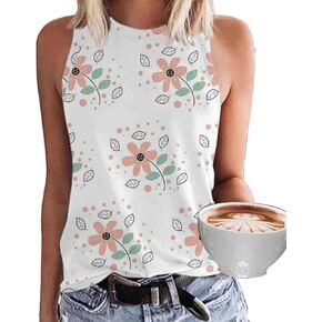 MHTOR Baseball O-Neck Tank Women Print Baseball Tanks Cute Workout Graphic Casual Summer Sleeveless Vest Top