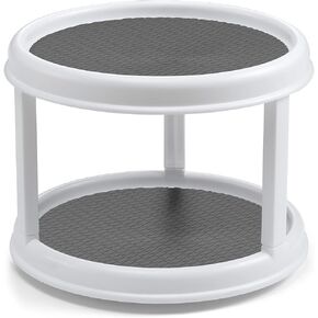 2 Pack, 2 Tier 10-Inch Turntable Lazy Susan Spice Organizer - Rotating Rack Spinner for Table Top, Pantry, Medicine Cabinet Organization Storage - Kitchen, Fridge, Bathroom, Vanity Makeup Organizing