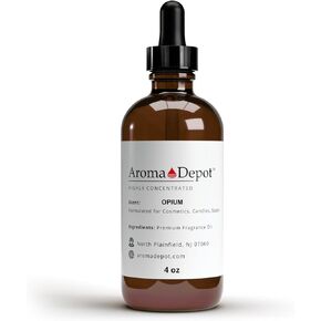 Aroma Depot Opium Fragrance Oil 120ml Premium Opium Essential Oil with Dropper for Candle Making, Soap Making & Bath Bombs. Undiluted & Alcohol-Free Scented Oil. (4 fl oz.)