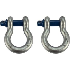 TEMCo 5/8" x 3.25 Ton D Ring Bow Shackle with Screw Pin Clevis (Rigging/Towing/Off Road) 2 Lot