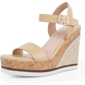 Womens Wedges Women’s Espadrille Wedge Sandals Open Toe Ankle Strap Platform Wedge for Women Dressy Comfortable High Heeled Square Toe Wedge Sandals