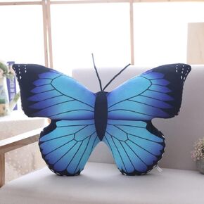 Butterfly Stuffed Animal, Animal Plush Butterfly Pillow Kawaii Toy for Home Bed Living Room Car Chair Girlfriend (Blue)