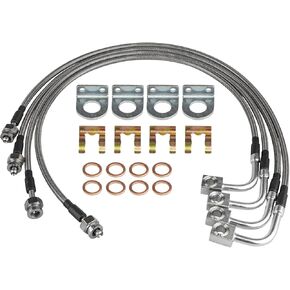 YESHMA Upgrade Stainless Brake Lines Front and Rear Kit Compatible with Jeep Wrangler JK Unlimited 2007-2018 4-6" Lift
