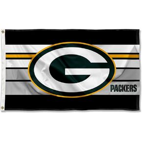 Green Bay Packers Retro Stripes Large 3x5 Flag