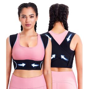 URSEXYLY Posture Corrector for Women Adjustable Upper Back Brace Posture Support Back Straightener Pain Relief(M/L,Black)