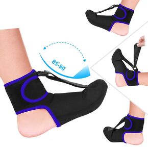 Wixen Plantar Fasciitis Night Splint Quick Relief Plantar Fasciitis Braces for Men Women, Adjustable Night Splint For Plantar Fasciitis Women Men, Achilles Tendonitis Ankle Pain Relief, (Blue Small)