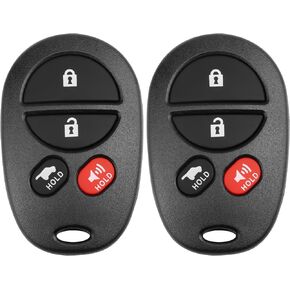 NPAUTO Key Fob Replacement Fits for 2005 2006 2007 2008 Toyota Solara, Avalon, Sienna, Highlander, Sequoia - Keyless Entry Remote Control Car Key Fobs, GQ43VT20T, 4 Buttons Remote, Pack of 2