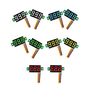 Mini DC Voltmeter 3-Wire DC 0-100V Voltage Tester 10PCS 0.28 inch LED Panel 5 Colors Combined