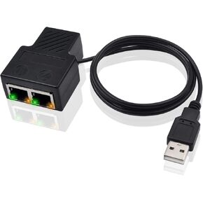 Poyiccot RJ45 Splitter Adapter, Ethernet Splitter RJ45 Network Extension Connector for Cat5, Cat5e, Cat6, Cat7 Cable Share Two Devices of The Internet at The Same Time, for Router TV Box PC Lapop