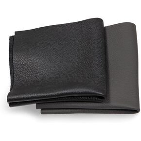 Leather Scraps - Pieces of Leather in Black Ideal for Craft Works, Extra Large, Quality Genuine Leather, Repair Bags, Textiles, Covering, Decoration, 1.1lb (0,5kg), Various Shades, Format A2 - Black