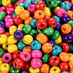 DAHI 1000pcs Colorful Wooden Beads 8mm Wood Beads Spacer Beads Wooden Beads for Crafts Bracelets DIY Jewelry Making (color-8mm)