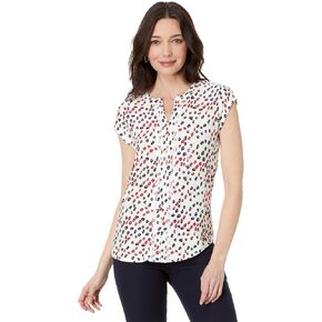 Tommy Hilfiger Women's Ditsy Floral Split Neck Blouse