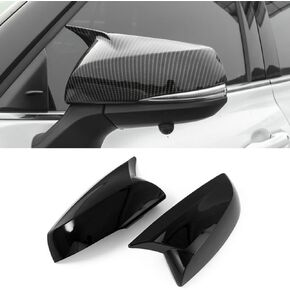 LEXLEY Door Mirror Covers,Horn Style Rearview Side Mirror Cover Cap Compatible with Toyota Highlander 2020 2021 2022 2023 2024-Carbon Fiber