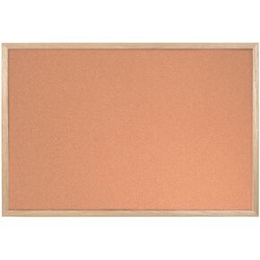 Mastervision Cork Push Pin Bulletin Board, 24" x 36", Pine Wood Frame, Wall Mount Kit Included