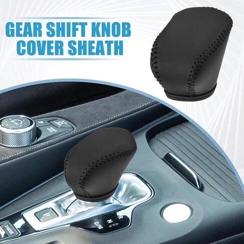 Automatic Gear Shift Knob Cover Sheath Transmission Boot Shift Lever for Infiniti QX50 2019-2024 Faux Leather Black in Saudi Arabia