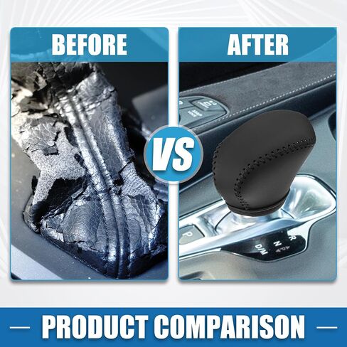 Automatic Gear Shift Knob Cover Sheath Transmission Boot Shift Lever for Infiniti QX50 2019-2024 Faux Leather Black in Saudi Arabia