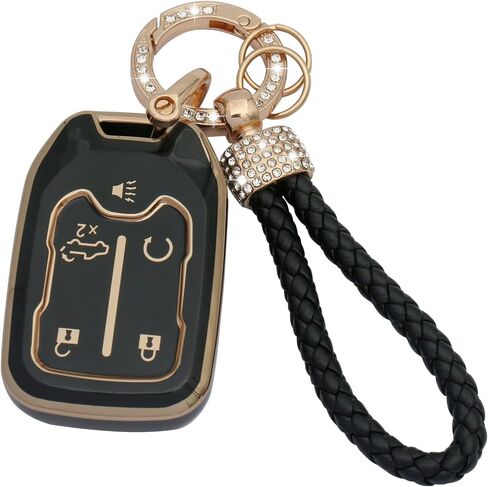For GMC Key fob Cover for 2023-2019 Chevy Silverado GMC Sierra 1500 2500HD 3500HD 5 buttons TPU Key Fob Case Shell-White in Saudi Arabia