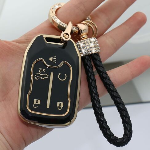 For GMC Key fob Cover for 2023-2019 Chevy Silverado GMC Sierra 1500 2500HD 3500HD 5 buttons TPU Key Fob Case Shell-White in Saudi Arabia