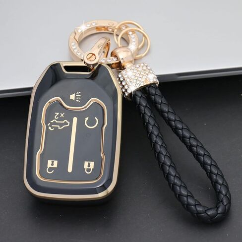 For GMC Key fob Cover for 2023-2019 Chevy Silverado GMC Sierra 1500 2500HD 3500HD 5 buttons TPU Key Fob Case Shell-White in Saudi Arabia