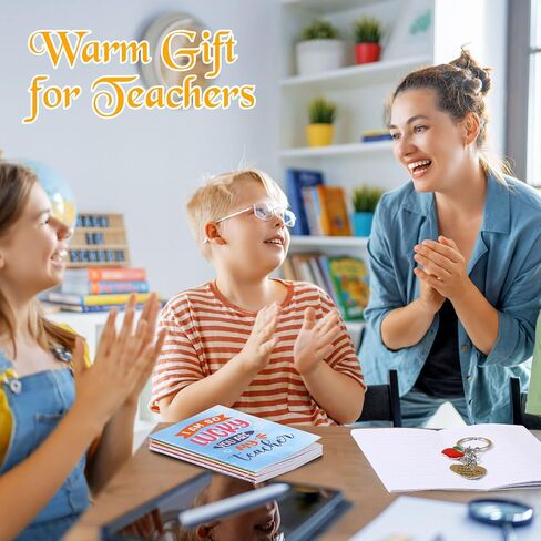 مجموعة هدايا تقدير المعلم مكونة من 20 قطعة، 5 أزواج من جوارب المعلم المضحكة، 5 حقائب مكياج لهدايا المعلم، 5 دفاتر ملاحظات ملهمة مع 5 سلسلة مفاتيح للمعلم، شكرًا لك هدية للنساء في يوم التخرج من المعلم in Saudi Arabia