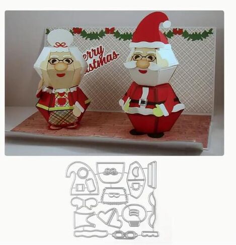 عيد ميلاد سعيد سانتا المنبثقة بيتي الكرة المعدنية يموت التخفيضات، عيد ميلاد سعيد Snata قطع يموت قطع الإستنسل DIY سكرابوكينغ الزخرفية النقش ورقة سكرابوكينغ بطاقة صنع in Kuwait
