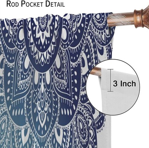 Mandala Blackout Curtain Ombre Colors Window Eastern Mandala Design Darkening Drapes Rod Pocket Cafe Living Room Dining Room Kitchen Bedroom 2 Panels 42x54 in in Saudi Arabia