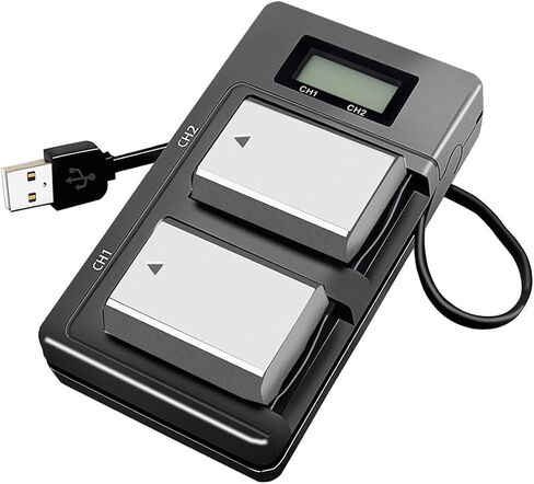 شاحن بطارية NP-FW50 بفتحة مزدوجة، شاحن سريع NPFW50 متوافق مع ZV-E10، Alpha A7، A7 II، A7R، A7R II، A7S، A7S II، A3000، A5000، A6000، A6300، A6400، A6500، NEX-3، NEX -كاميرات 3N in Kuwait