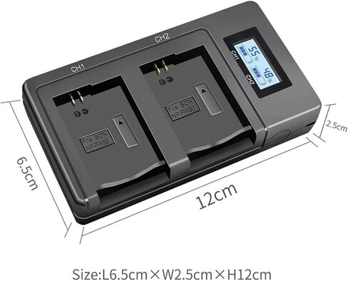 شاحن بطارية NP-FW50 بفتحة مزدوجة، شاحن سريع NPFW50 متوافق مع ZV-E10، Alpha A7، A7 II، A7R، A7R II، A7S، A7S II، A3000، A5000، A6000، A6300، A6400، A6500، NEX-3، NEX -كاميرات 3N in Kuwait