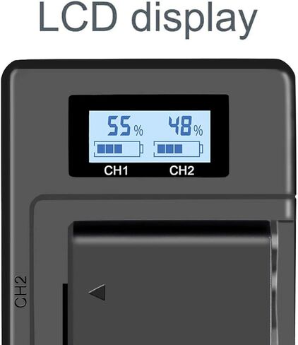 شاحن بطارية NP-FW50 بفتحة مزدوجة، شاحن سريع NPFW50 متوافق مع ZV-E10، Alpha A7، A7 II، A7R، A7R II، A7S، A7S II، A3000، A5000، A6000، A6300، A6400، A6500، NEX-3، NEX -كاميرات 3N in Kuwait